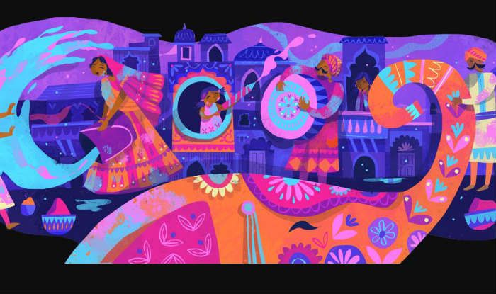 google doodle celebrates the festival of coulors in india