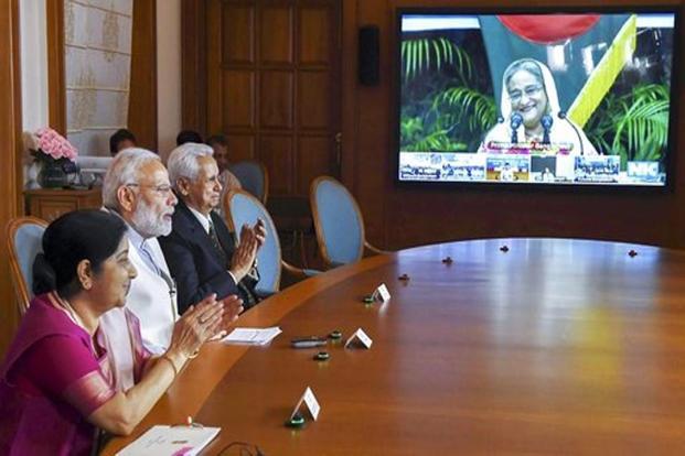 pm modi and bangladesh pm seikh hasheena inagurates many projects by video confeency