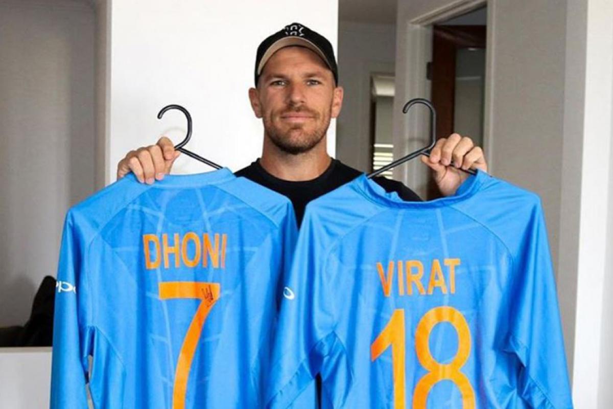 finch praises kohli and dhoni for jersey