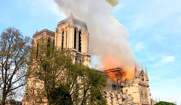 fire captured in church