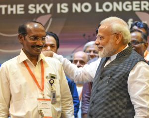 Prime Minister Narendra Modi interacting with the scientists, at ISRO, in Bengaluru on Saturday. 