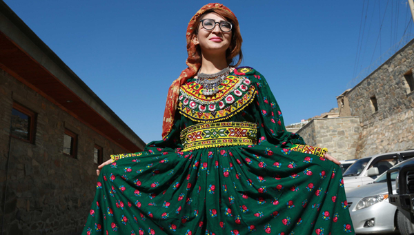 KABUL, Nov. 5, 2019 (Xinhua) -- A model poses for photos after presenting costumes of ethnic people in Afghanistan during a fashion show in Kabul, capital of Afghanistan, Nov. 5, 2019. Xinhua/UNI PHOTO-10F