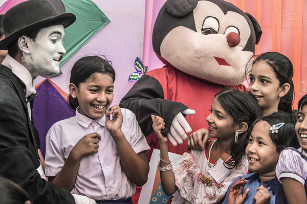 KOLKATA, Nov. 20, 2019 (Xinhua) -- Children gather to celebrate World Children's Day in Kolkata, India, Nov. 20, 2019. World Children's Day falls on Nov. 20 each year. Photo by Tumpa Mondal/Xinhua/UNI PHOTO-19U