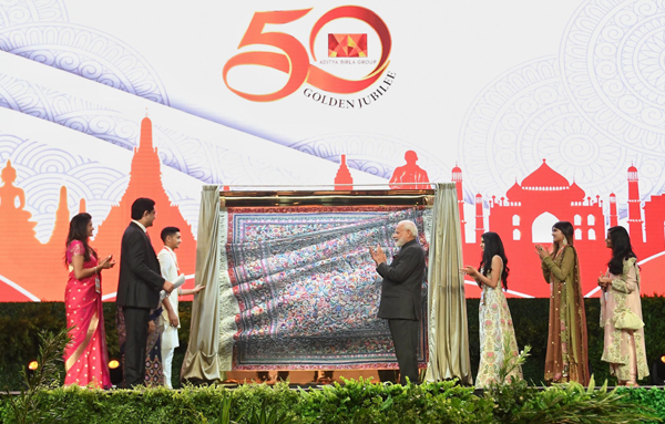 BANGKOK, NOV 3 (UNI):- Prime Minister, Narendra Modi at the Golden Jubilee celebrations of Aditya Birla Group, in Bangkok, Thailand on Sunday.UNI PHOTO-8F