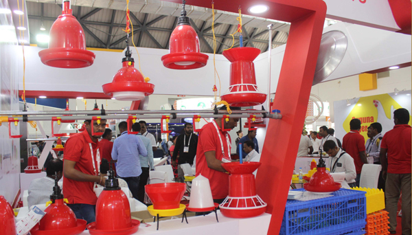 HYDERABAD, NOV 27 (UNI) :- Stall display the Poultry equipment during 13th  Poultry India 2019 in Hyderabad on Wednesday. UNI PHOTO - RJ7u