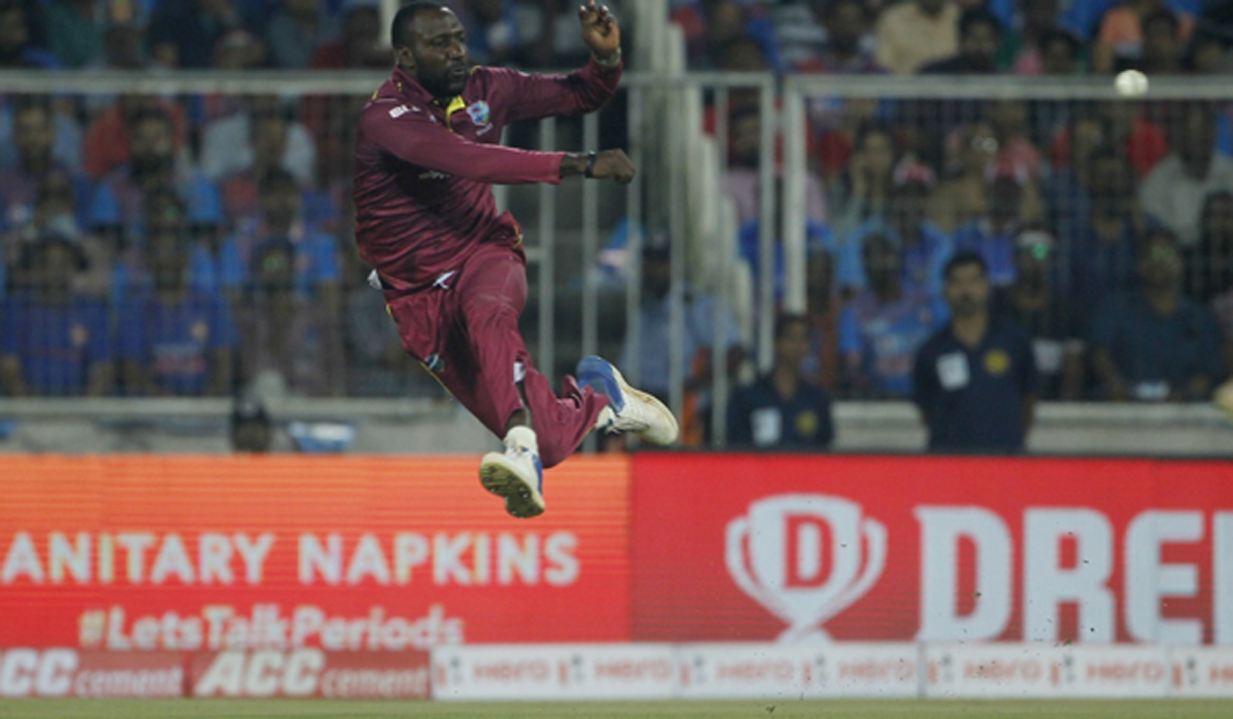 Thiruvananthapuram: West Indies' Kesrick Williams in action during the second T20I match between India and West Indies at the Greenfield International Stadium in Thiruvananthapuram, Kerala on Dec 8, 2019. (Photo: Surjeet Yadav/IANS)