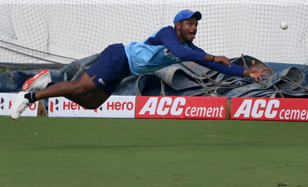 Hyderabad: India's Sanju Samson during a practice session ahead of the first Twenty20 match against West Indies at Rajiv Gandhi International Cricket Stadium in Hyderabad on Dec 5, 2019. (Photo: Surjeet Yadav/IANS)