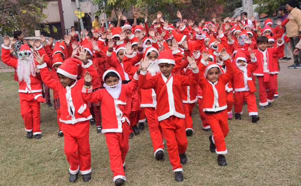 Patna: Children participate in Christmas celebrations at their school ahead of the festival, in Patna on Dec 23, 2019. (Photo: IANS)