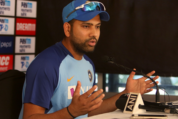 Mumbai: India's Rohit Sharma addresses a press conference ahead of the third T20I match against West Indies in Mumbai on Dec 10, 2019. (Photo: Surjeet Yadav/IANS)