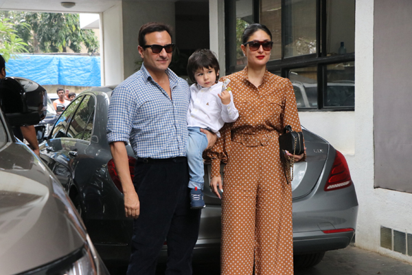 Mumbai: Actors Kareena Kapoor and Saif Ali Khan with their son Taimur Ali Khan at Christmas party in Mumbai on Dec 25, 2019. (Photo: IANS)