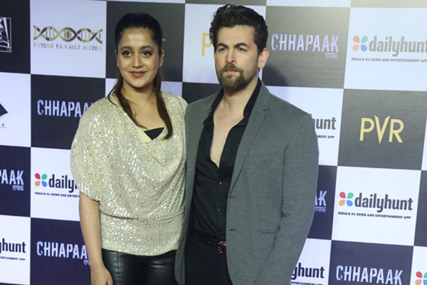 Mumbai: Actor Neil Nitin Mukesh and his wife Rukmini Sahay at the screening of the film "Chhapaak" in Mumbai on Jan 8, 2020. (Photo: IANS)