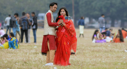 Kolkata: People enjoy themselves at Brigade Parade Ground during Saraswati Puja celebrations in Kolkata on Jan 29, 2020. (Photo: Kuntal Chakrabarty/IANS)