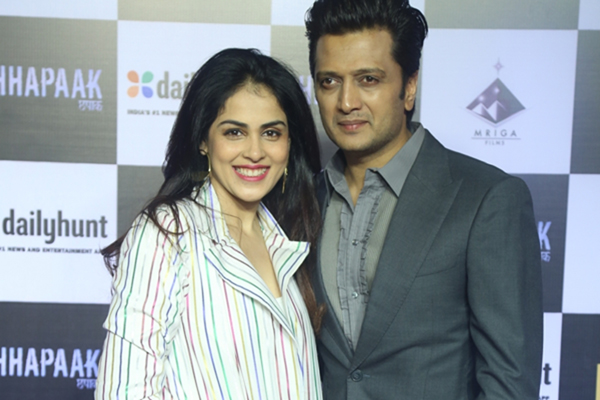 Mumbai: Actors Riteish Deshmukh and Genelia DâSouza at the screening of the film "Chhapaak" in Mumbai on Jan 8, 2020. (Photo: IANS)