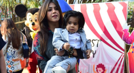 Mumbai: Producer Ekta Kapoor with her son Ravie Kapoor at his first birthday party in Mumbai on Jan 26, 2020. (Photo: IANS)