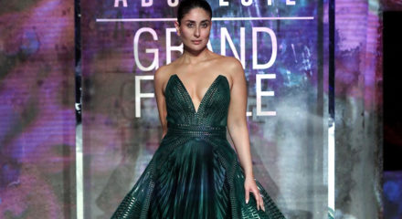 Mumbai: Actress, Lakme Brand Ambassador and showstopper Kareena Kapoor Khan walks the ramp for fashion designer Amit Aggarwal at the Lakme Fashion Week Summer/Resort 2020 grand finale, in Mumbai. (Photo: IANS)