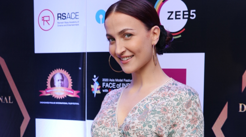 Mumbai: Actress Elli Avram at Dadasaheb Phalke International Film Festival Award 2020 in Mumbai on Feb 11, 2020. (Photo: IANS)