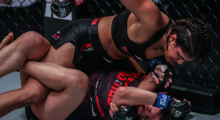 Singapore: India's champion wrestler-turned-Mixed Martial Arts (MMA) fighter Ritu Phogat and China's Wu Chiao Chen in action during the One: King of the Jungle at the Singapore Indoor Stadium, in Singapore, on Feb 28, 2020. (Photo: IANS)