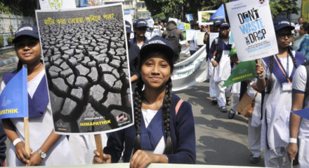 Kolkata: School students participate in "Save Environment, Save Earth" awareness rally, in Kolkata on Feb 9, 2020. (Photo: Kuntal Chakrabarty/IANS)