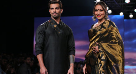 Mumbai: Actors Bipasha Basu and Karan Singh Grover walks the ramp on Lakme Fashion Week Day 4, in Mumbai on Feb 14, 2020. (Photo: IANS)