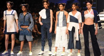 Mumbai: Models showcase the creations of fashion designer Prachit Shinde on Day 2 of the Lakme Fashion Week Summer/Resort 2020, in Mumbai on Feb 12, 2020. (Photo: IANS)