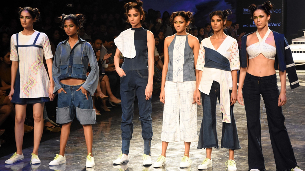 Mumbai: Models showcase the creations of fashion designer Prachit Shinde on Day 2 of the Lakme Fashion Week Summer/Resort 2020, in Mumbai on Feb 12, 2020. (Photo: IANS)