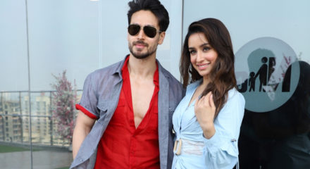 Mumbai: Actors Shraddha Kapoor and Tiger Shroff seen at filmmaker Sajid Nadiadwala's office in Mumbai on Feb 14, 2020. (Photo: IANS)