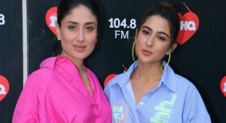 Mumbai: Actresss Sara Ali Khan and Kareena Kapoor seen at Mehboob studio, in Mumbai on Oct 30, 2019. (Photo: IANS)