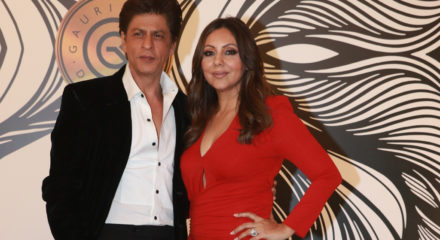 Mumbai: Actor Shah Rukh Khan with his wife Gauri Khan at her party in Mumbai on Feb 1, 2020. (Photo: IANS)
