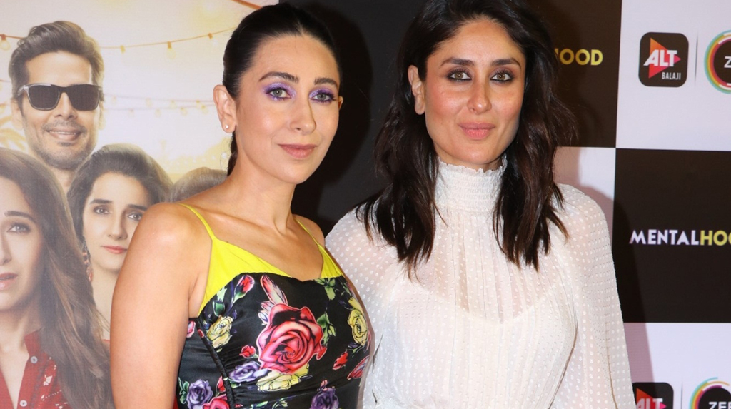 Mumbai: Actress Karisma Kapoor with her sister Kareena Kapoor at the screening of her upcoming web series "Mentalhood" in Mumbai on March 7, 2020. (Photo: IANS)