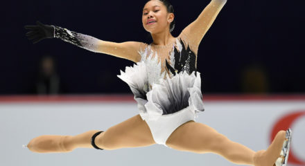 (200307) -- TALLINN, March 7, 2020 (Xinhua) -- Victoria Alcantara of Australia performs during the ladies' short program at the ISU World Junior Figure Skating Championships in Tallinn, Estonia, March 6, 2020. (Photo by Sergei Stepanov/Xinhua)