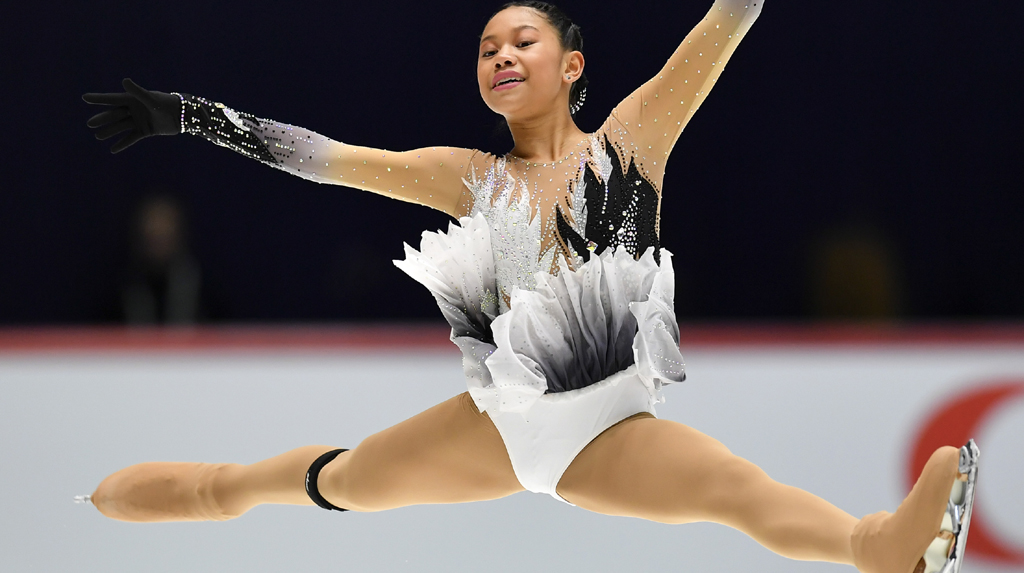 (200307) -- TALLINN, March 7, 2020 (Xinhua) -- Victoria Alcantara of Australia performs during the ladies' short program at the ISU World Junior Figure Skating Championships in Tallinn, Estonia, March 6, 2020. (Photo by Sergei Stepanov/Xinhua)