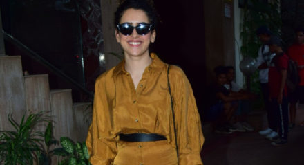 Mumbai: Actress Sanya Malhotra seen at Andheri in Mumbai on March 11, 2020. (Photo: IANS)