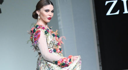 (200301) -- CASABLANCA, March 1, 2020 (Xinhua) -- A model presents a creation during the Caftan Mazagan fashion show in Casablanca, Morocco, Feb. 29, 2020. The Caftan is a traditionnal dress worn by Moroccan women for special occasions such as weddings or engagement parties. (Photo by Chadi/Xinhua)