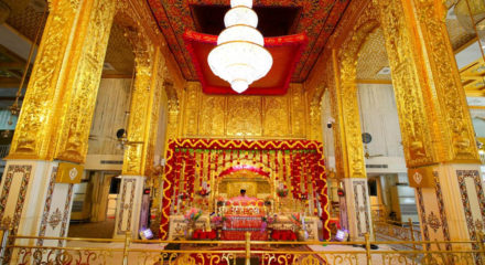 New Delhi: Gurudwara Bangla Sahib illuminated as it gears up to reopen for devotees from tomorrow, in New Delhi on June 7, 2020. (Photo: IANS)