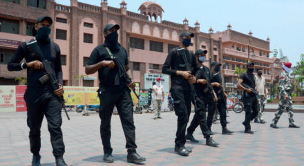 Amritsar: Security beefed up around the Golden Temple on the eve of the 36th anniversary of Operation Blue Star, in Amritsar on June 5, 2020. (Photo: IANS)