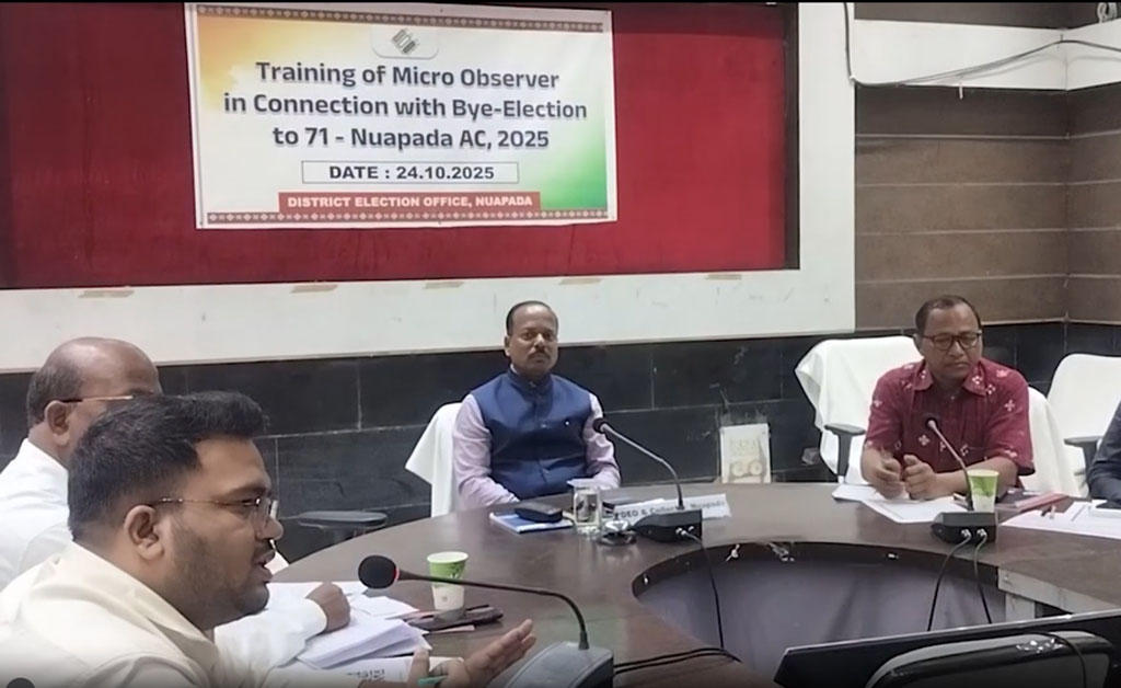 ନୂଆପଡ଼ା ଉପନିର୍ବାଚନ: ମାଇକ୍ରୋ ପର୍ଯ୍ୟବେକ୍ଷକଙ୍କ ତାଲିମ ଶିବିର ଅନୁଷ୍ଠିତ Nuapada : Micro observer training for election