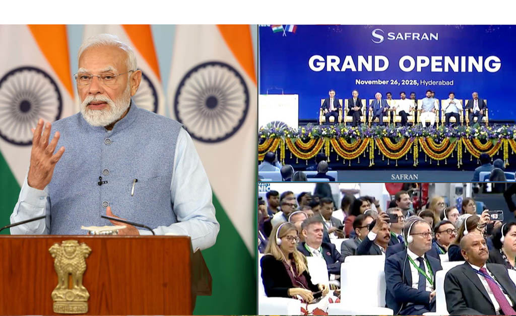 ସଫରାନ ଏୟାରକ୍ରାଫ୍ଟ ଇଞ୍ଜିନ ସର୍ଭିସେସ୍ ଇଣ୍ଡିଆ ସୁବିଧାର ଉଦଘାଟନ କଲେ ପ୍ରଧାନମନ୍ତ୍ରୀ ପ୍ରଧାନମନ୍ତ୍ରୀ ମୋଦୀ