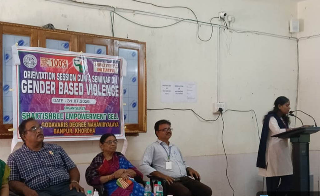 ଗୋଦାବରୀଶ ମହାବିଦ୍ୟାଳୟରେ ଲିଙ୍ଗ ଭିତ୍ତିକ ହିଂସା ଉପରେ ସେମିନାର ଅନୁଷ୍ଠିତ ଗୋଦାବରୀଶ ମହାବିଦ୍ୟାଳୟରେ ଲିଙ୍ଗ ଭିତ୍ତିକ ହିଂସା ଉପରେ ସେମିନାର