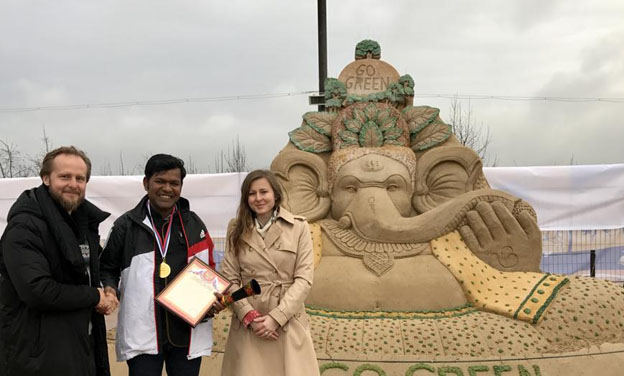 Sudarsan to represent India in International sand sculpting championship 2019