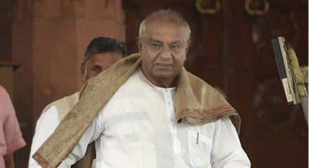 Ex-PM H.D. Deve Gowda takes oath as RS member