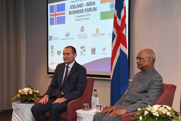 President Ram Nath Kovind participating the India-Iceland business forum in Iceland