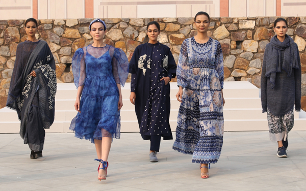 New Delhi: Models walk the ramp during a fashion show organised by Fashion Design Council of India (FDCI) at the launch of "InHerit 2019" at Sunder Nursery Heritage Park in New Delhi on Dec 7, 2019. (Photo: Amlan Paliwal/IANS)