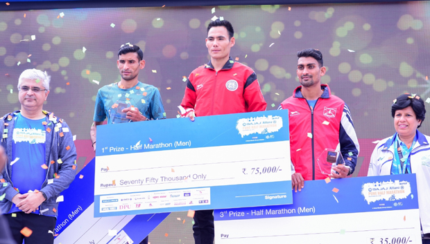 Winners of Pune Half Marathon 2019 (Men).