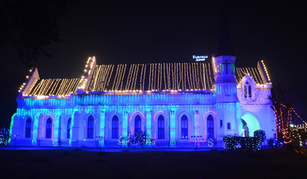 Amritsar: The St.Paul Church illuminated ahead of Christmas celebrations, in Amritsar on Dec 21, 2019. (Photo: IANS)