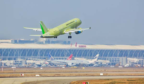 SHANGHAI, Dec. 27, 2019 (Xinhua) -- The sixth test plane of the Chinese-produced large passenger jet, C919, takes off from Shanghai Pudong International Airport in Shanghai, east China, Dec. 27, 2019. The sixth test plane of the C919 completed its maiden flight Friday. Taking off at 10:15 a.m. at Shanghai Pudong International Airport, the jet flew for 2 hours and 5 minutes, mainly testing the cabin, lighting and external noise. n The fourth and fifth jets completed their maiden test flights in August and October. n The other five jets are carrying out test flights in Shanghai, the northwestern city of Xi'an, and the eastern cities of Dongying and Nanchang. (Xinhua/IANS)