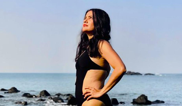 Mohapatra shared pictures in a black cutout monokini from her beachside holiday