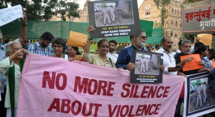 MUMBAI, DEC 02 (UNI) - People from Various NGO'S protest for Women's Safety & Justice outside CST station,in Mumbai on Monday. UNI PHOTO-88U