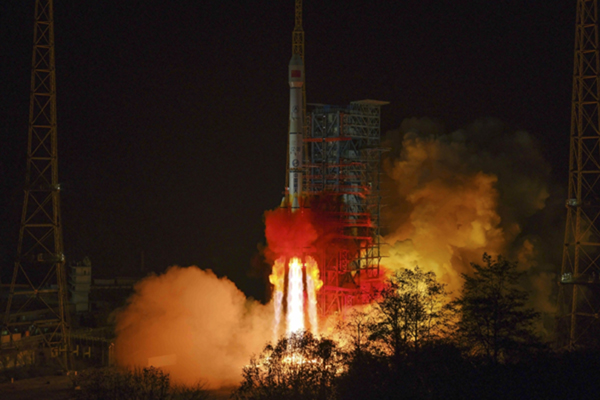 XICHANG, Jan. 7, 2020 (Xinhua) -- A new communication technology experiment satellite is launched by a Long March-3B carrier rocket at the Xichang Satellite Launch Center in Xichang, southwest China's Sichuan Province, Jan. 7, 2020. The satellite will be used in communication, radio, television and data transmission, as well as high throughput technology test. (Photo by Guo Wenbin/Xinhua/IANS)