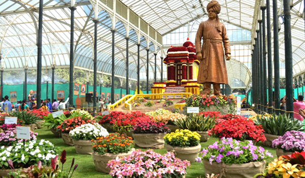 Bengaluru: The Swami Vivekananda themed Republic Day Flower Show that was inaugurated by Karnataka Chief Minister B. S. Yediyurappa at Lalbhag Glass house, in Bengaluru on Jan 17, 2020. (Photo: IANS)