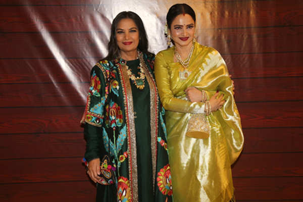 Mumbai: Actresss Shabana Azmi and Rekha at the birthday party of poet-lyricist-screenwriter Javed Akhtar, in Mumbai on Jan 17, 2020. (Photo: IANS)